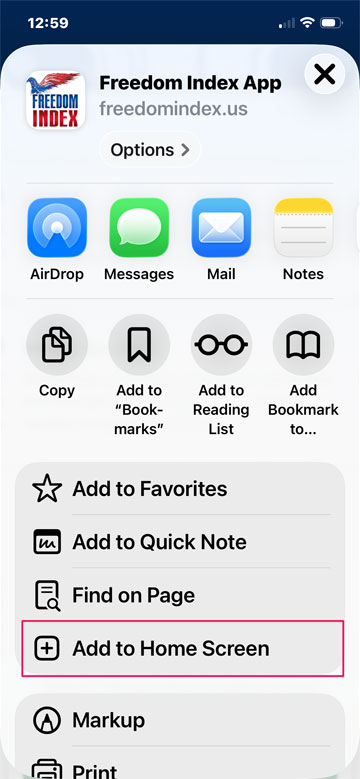 Screenshot of the iOS install process